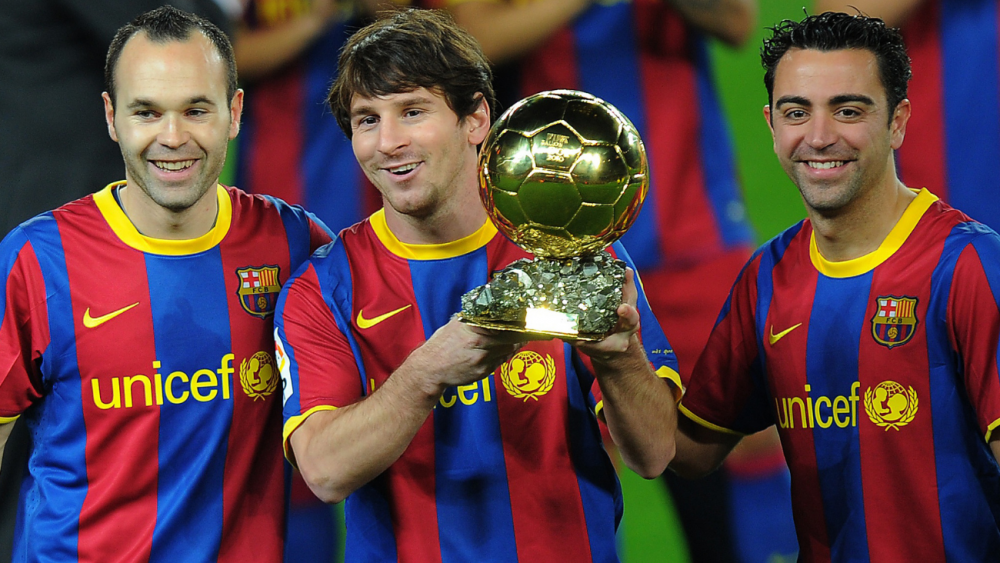 Andrés Iniesta, Leo Messi y Xavi Hernández, Balón de Oro 2010 Andrés Iniesta, Leo Messi y Xavi Hernández, Balón de Oro 2010