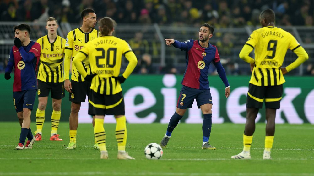 Ferran Torres durante el Dortmund-Barça (2-3)