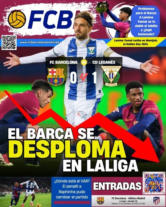 Portada FCBN 16 diciembre 2024   Barca 0 1 Leganes Liga