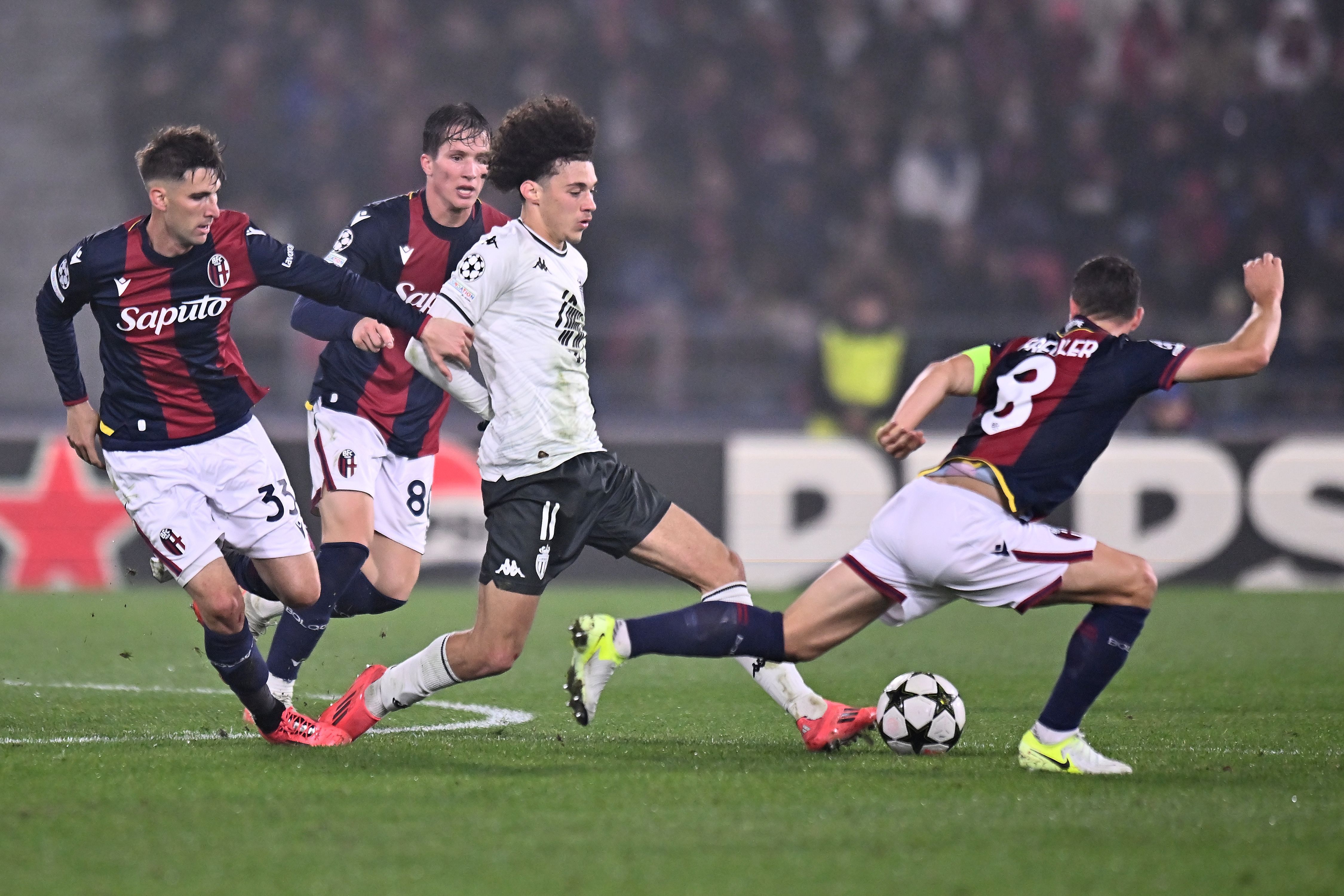 Maghnes Akliouche in a match with AS Monaco