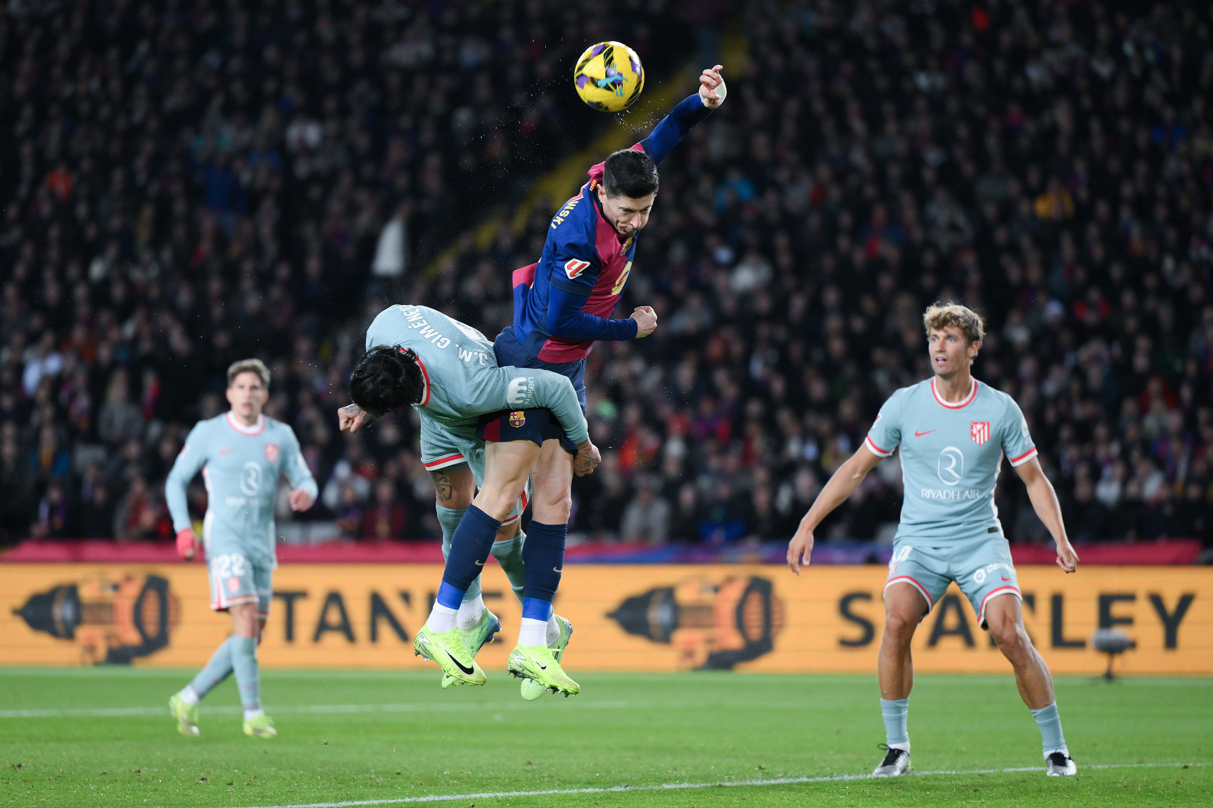 Robert Lewandowski during the Barça-Atletico match (1-2)