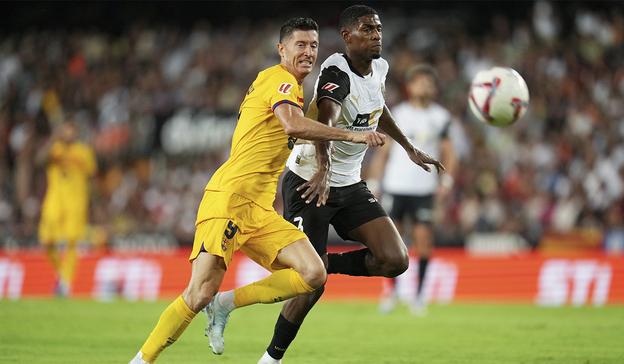 Robert Lewandowski in Valencia-Barça (1-2)