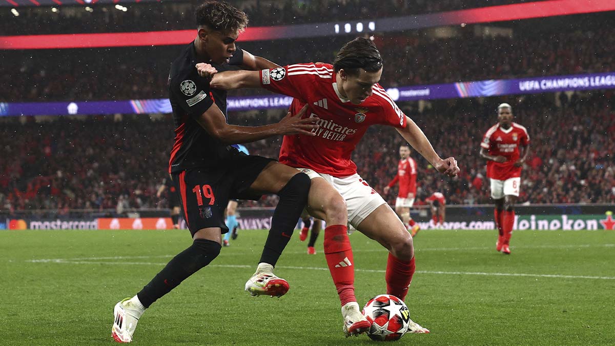 Alvaro Carreras during Benfica-Barça (4-5)