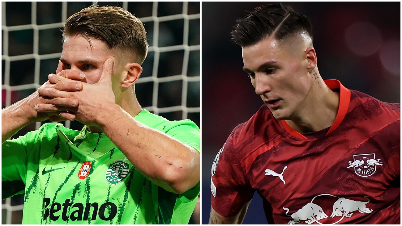Viktor Gyökeres y Benjamin Šeško, duelo Leipzig Sporting en la UEFA Champions League