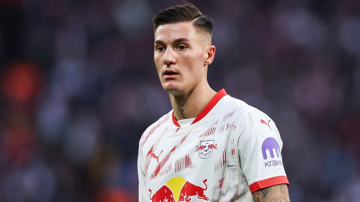 Benjamin Sesko en el duelo entre el RB Leipzig y el SV Werder Bremen en la Bundesliga