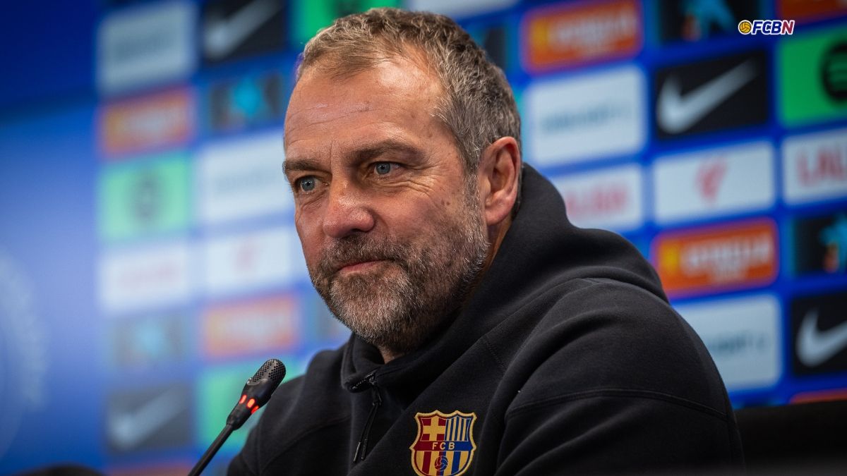 Hansi Flick en la rueda de prensa previa al partido entre Barça y Valencia
