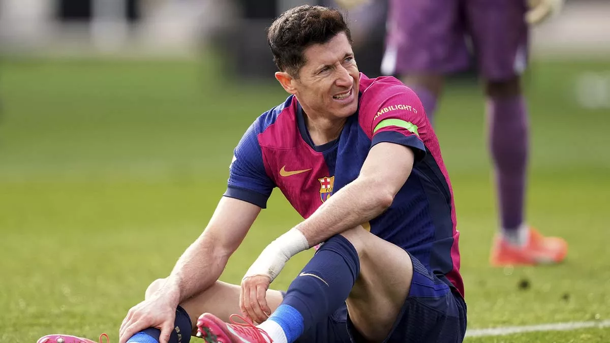 Robert Lewandowski durante el Barça-Alavés (1-0)