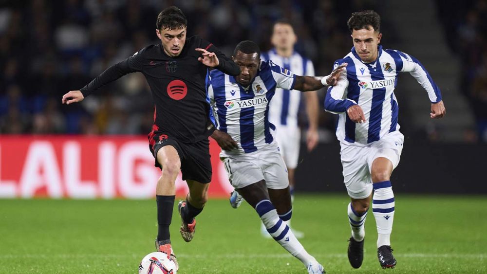 Pedri, durante el Real Sociedad-Barça (1-0)