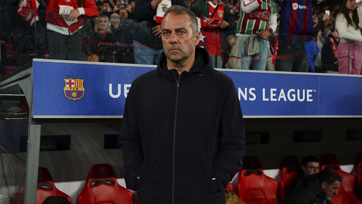 Hansi Flick, antes del Benfica-Barça (0-1)