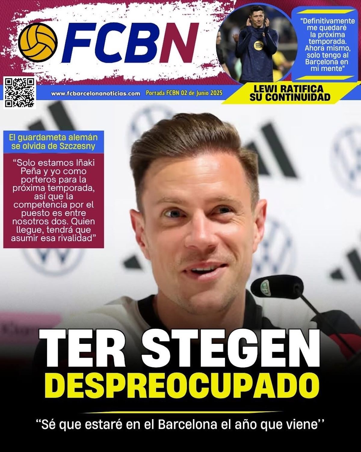 Portada FCBN 2/06/2025: Ter Stegen, despreocupado