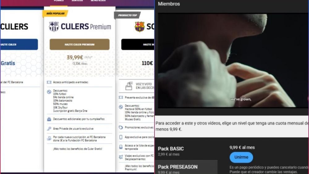 Opciones de pago que ofrecía el FC Barcelona para ver los partidos de la gira asiática de pretemporada 2025-26