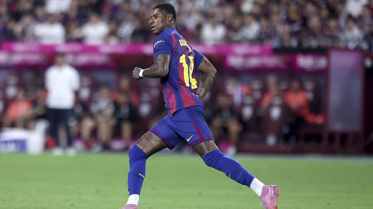 ¡El primero de muchos! Marcus Rashford celebra su primer gol con el Barça