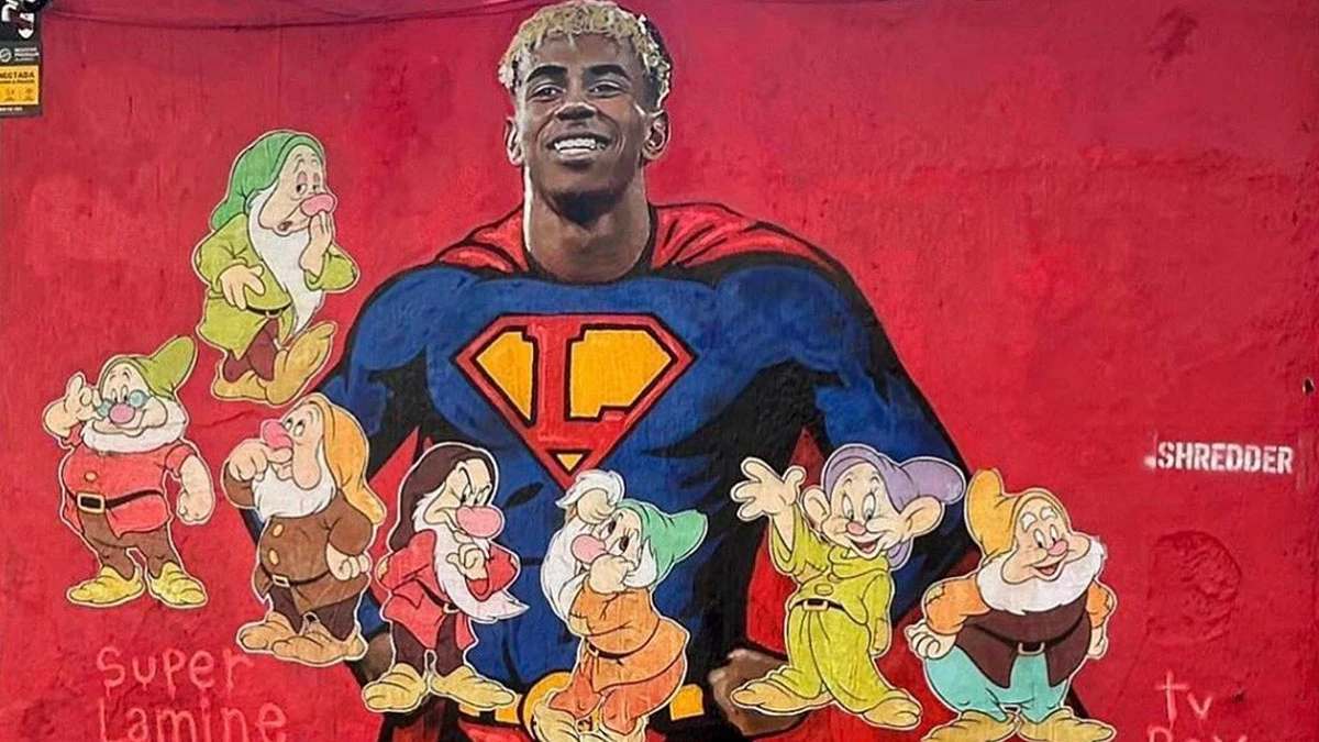 ¡Lamentable! Nuevo ataque al mural de 'Super Lamine' en Barcelona