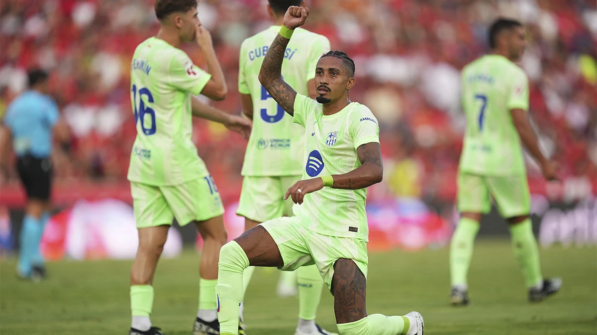 ¡Primer gol de la 25/26! Raphinha abre el marcador para el Barça en Mallorca