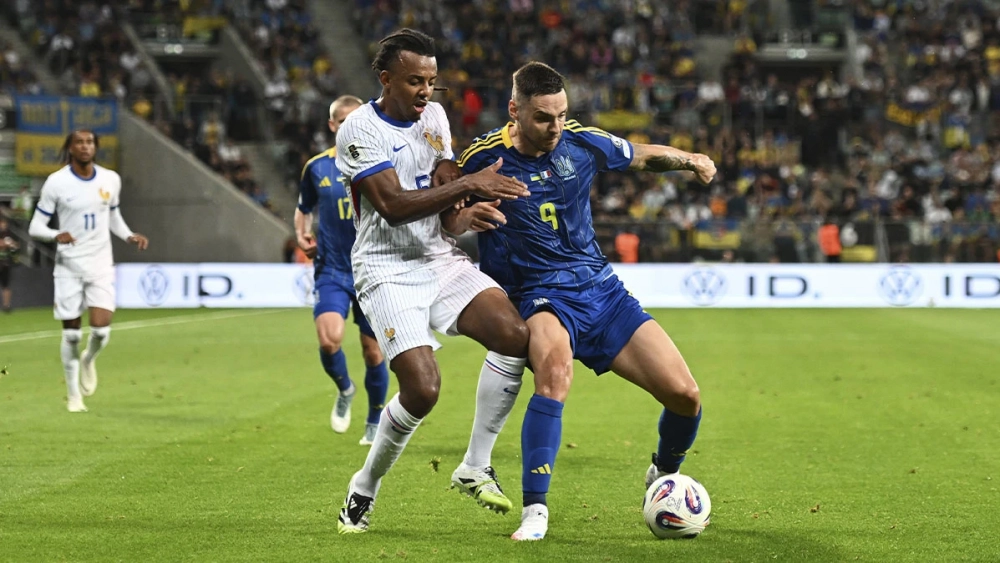 Jules Koundé, durante el Ucrania-Francia (0-2)
