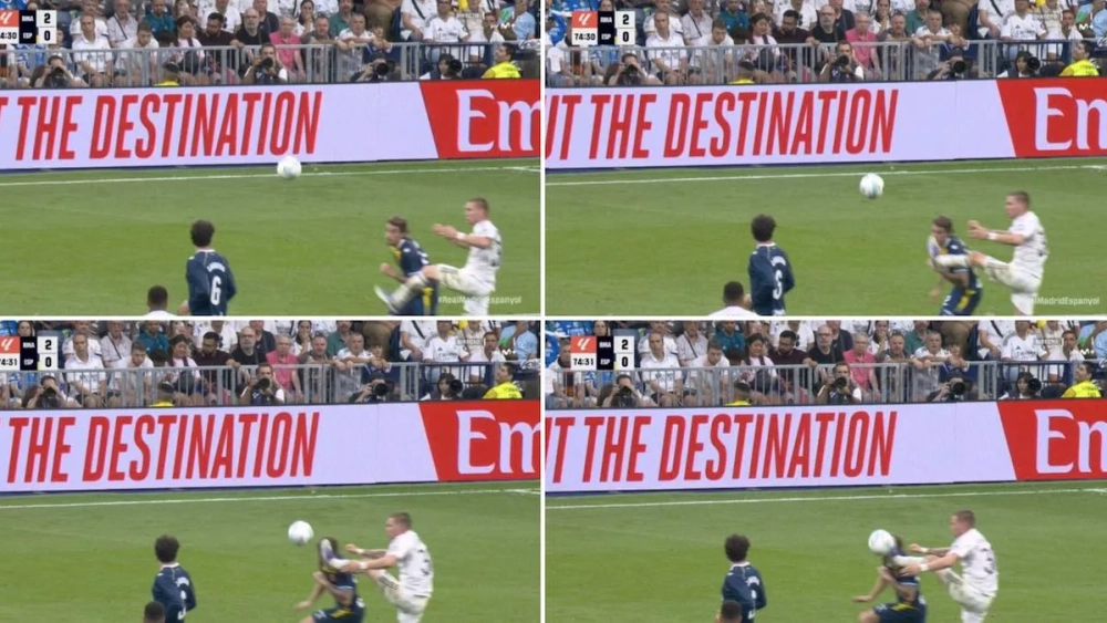 El VAR perdonó la expulsión a Mastantuono contra el Espanyol