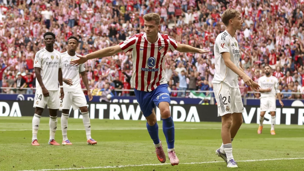 Alexander Sorloth festejando un gol ante el Real Madrid