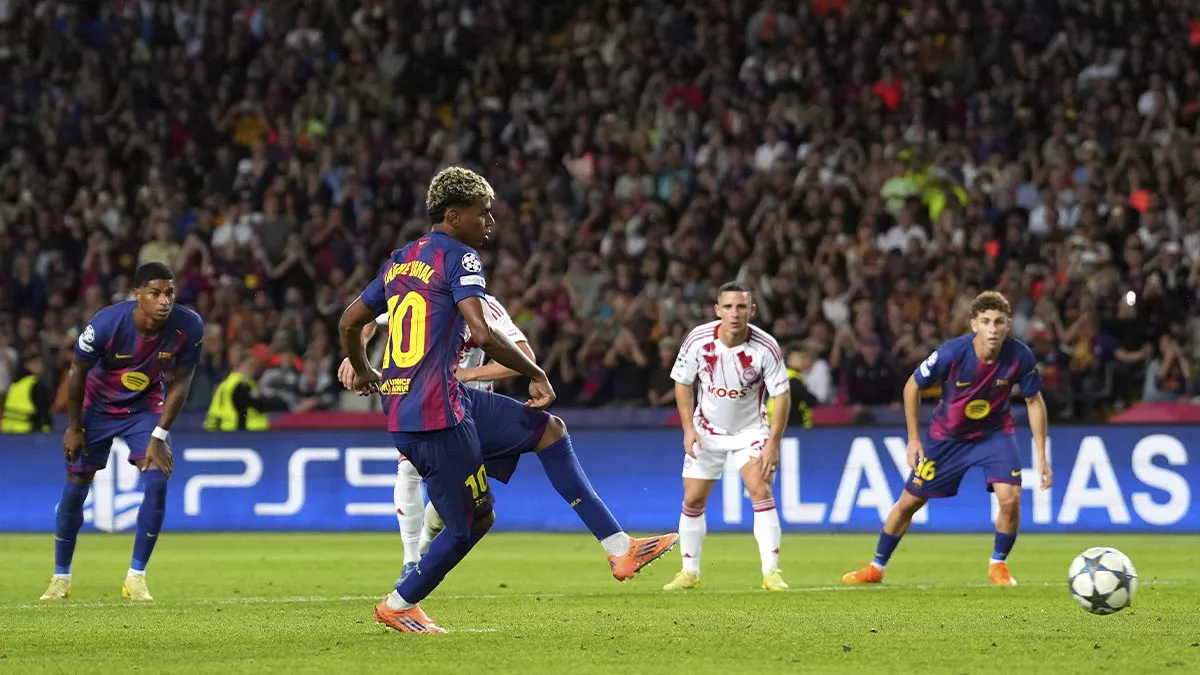 Lamine Yamal: primer penalti en Champions y nuevo récord con el Barça