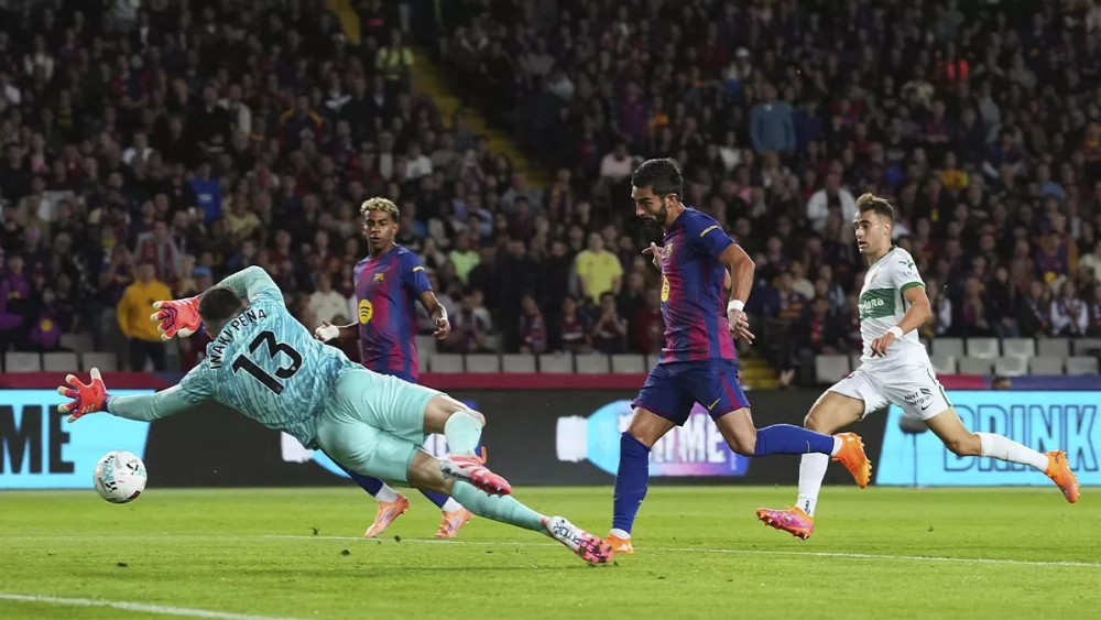Ferran Torres in the action of the partial 2-0 against Girona