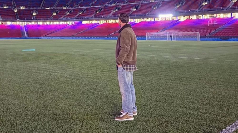 Leo Messi during his visit to Spotify Camp Nou