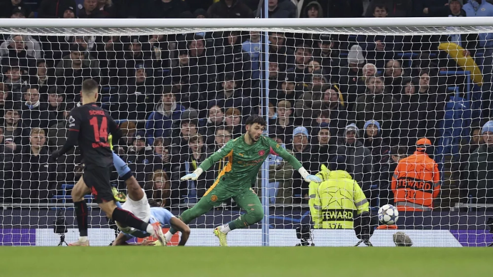Patrick Schick scored Leverkusen's second goal against City (0-2)