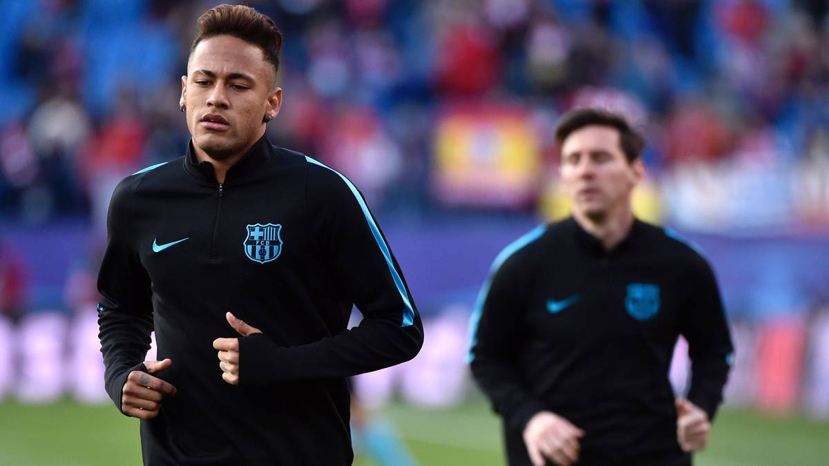 Neymar Jr, heating before a party of League