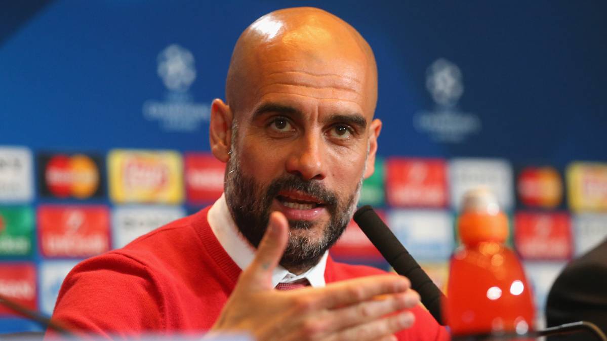 Pep Guardiola, during the press conference of this Tuesday