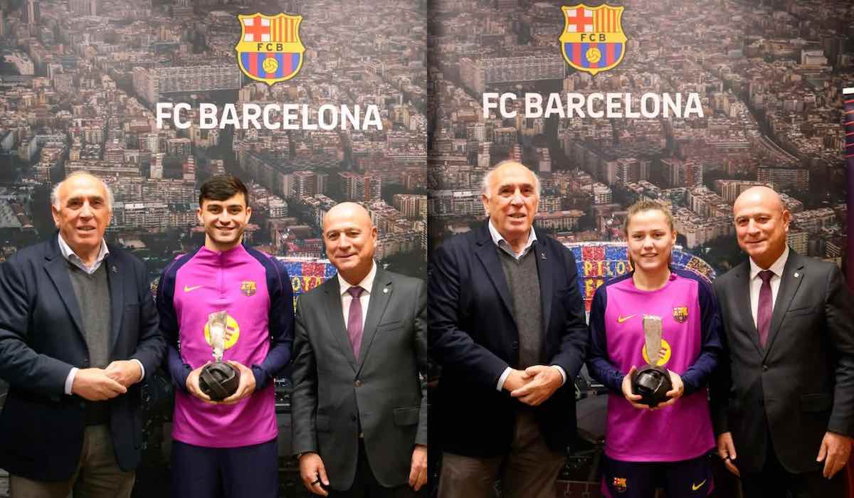 Pedri y Claudia Pina reciben el Premi Barça Jugadors Pedri y Claudia Pina reciben el Premi Barça Jugadors