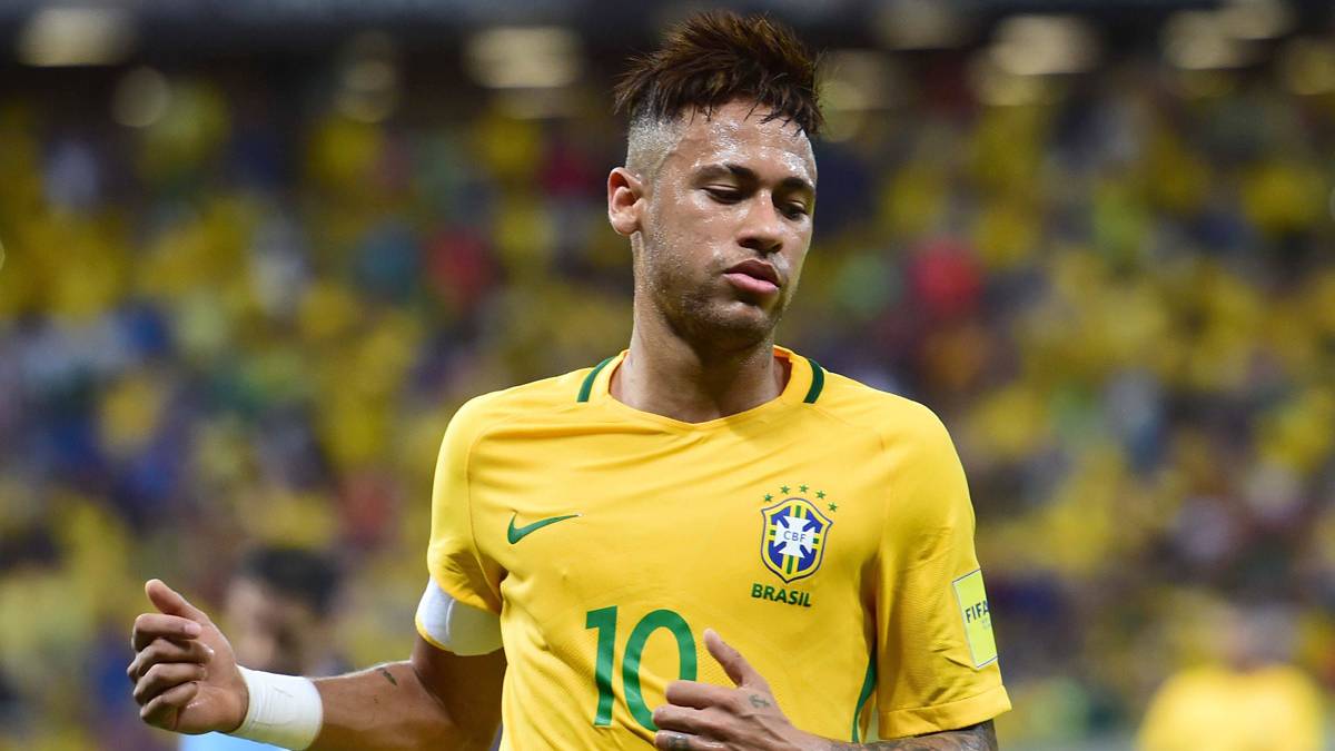 Neymar Jr, en un partido con la selección de Brasil