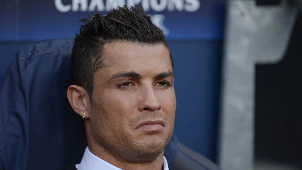 Cristiano Ronaldo, durante la previa del Manchester City-Real Madrid