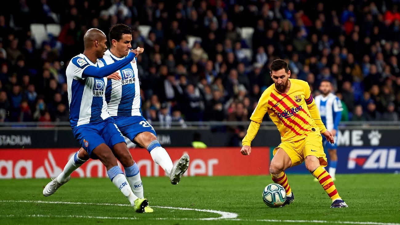 Leo Messi durante un Espanyol-Barça (2-2) en enero de 2020