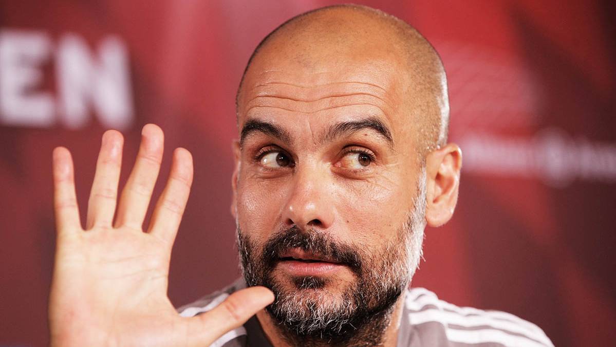 Pep Guardiola, during the press conference of this Friday