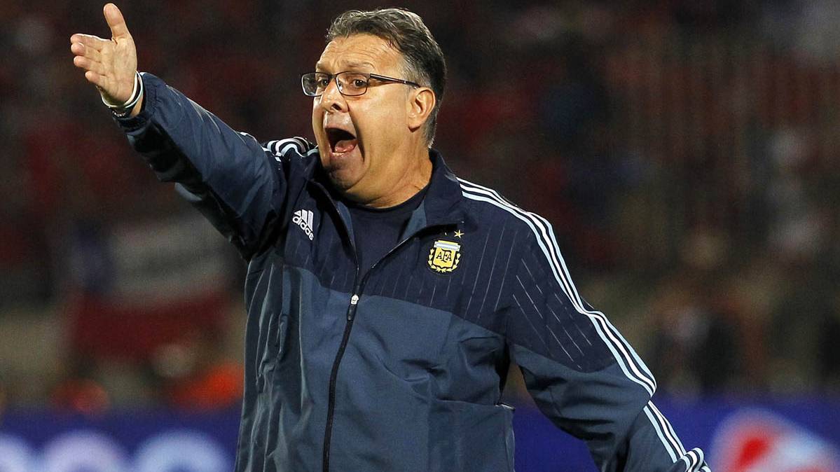 Gerardo Martino, during a party of the selection of Argentina