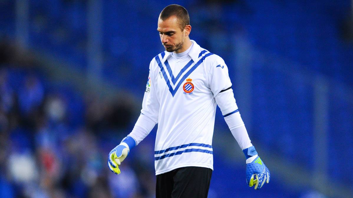 Pau López, in a party of this season with the Espanyol