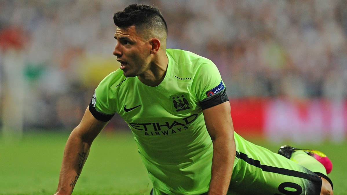 Sergio Agüero, durante la vuelta de semifinales de Champions contra el Real Madrid