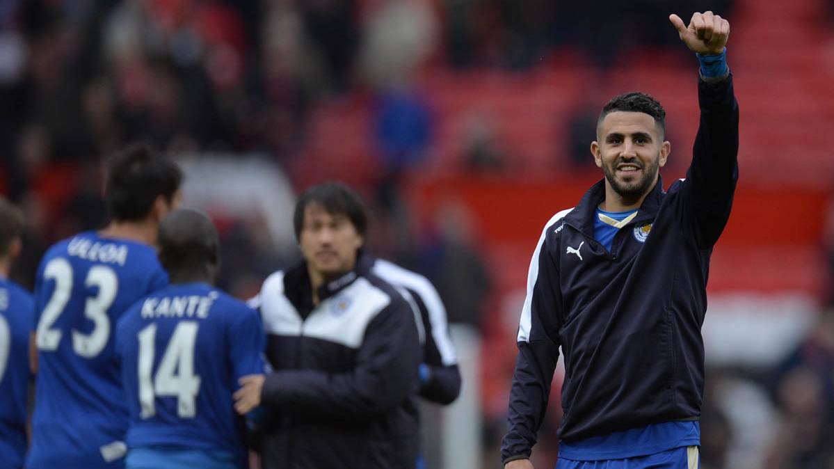 Mahrez, greeting to somebody in the terracing before a party