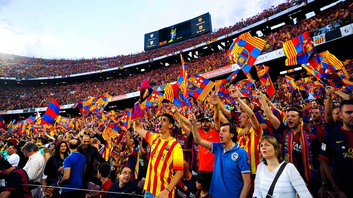 The fans of the Barça and Athletic in the final of Glass of Rey