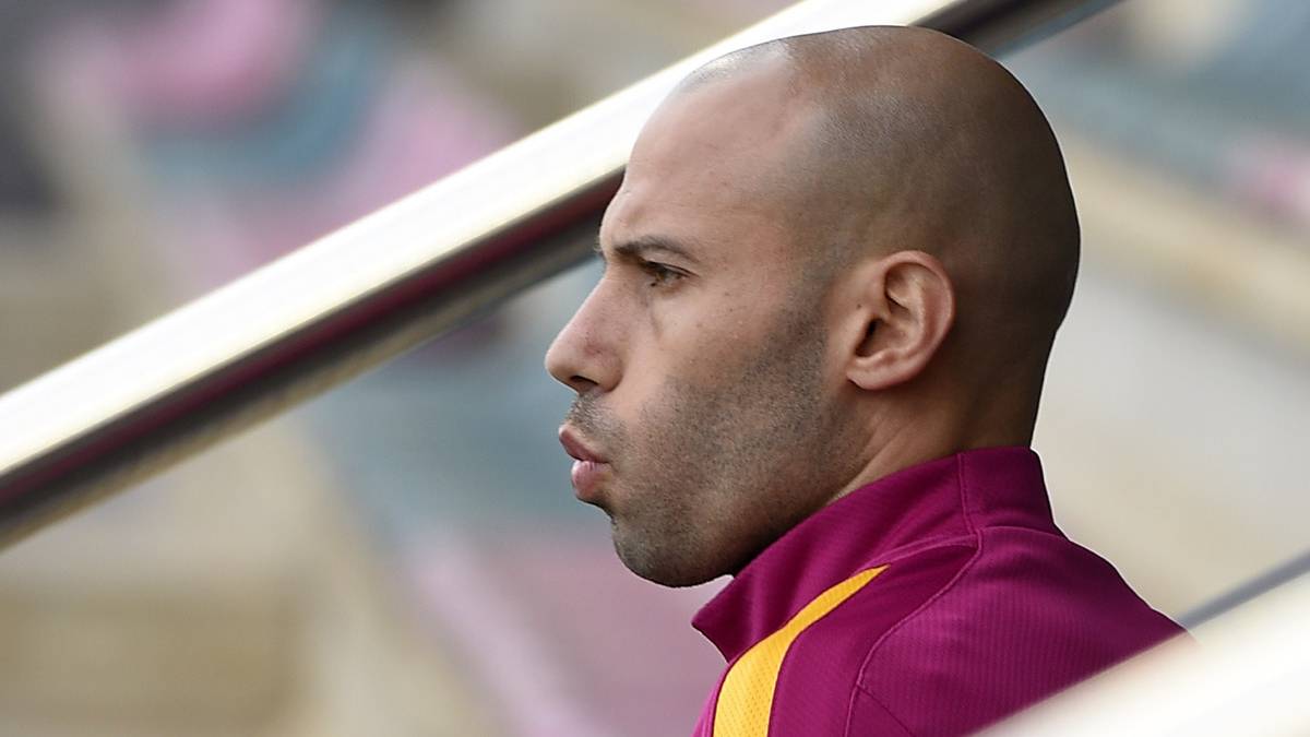 Javier Mascherano, before going out to the training of the Barça