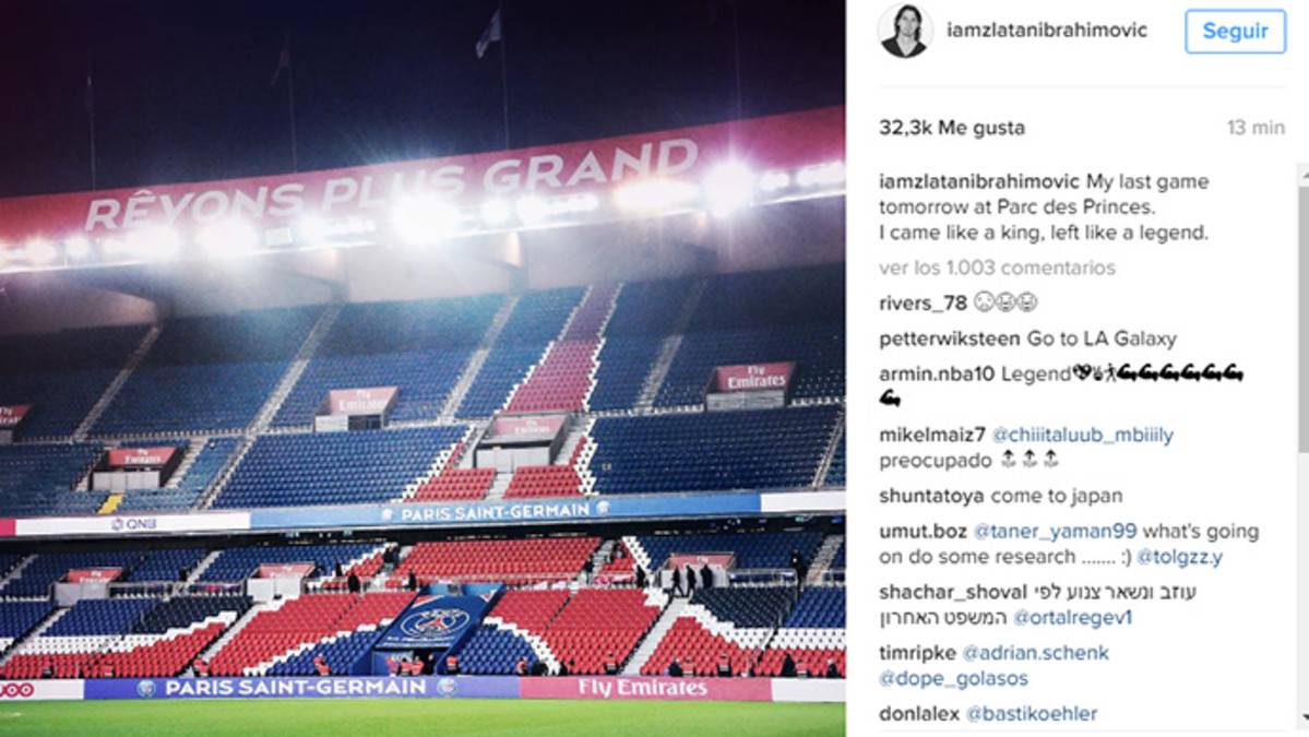 El mensaje publicado por Ibrahimovic en las redes sociales