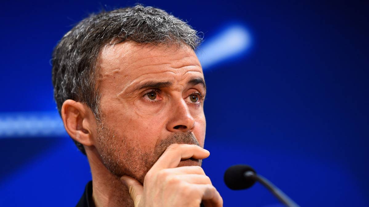 Luis Enrique, in an image of archive of a press conference