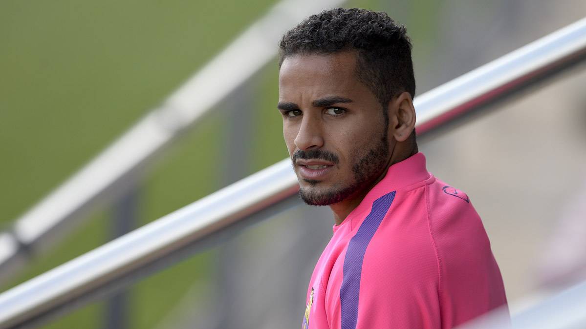 Douglas Pereira, before a training of the Barça