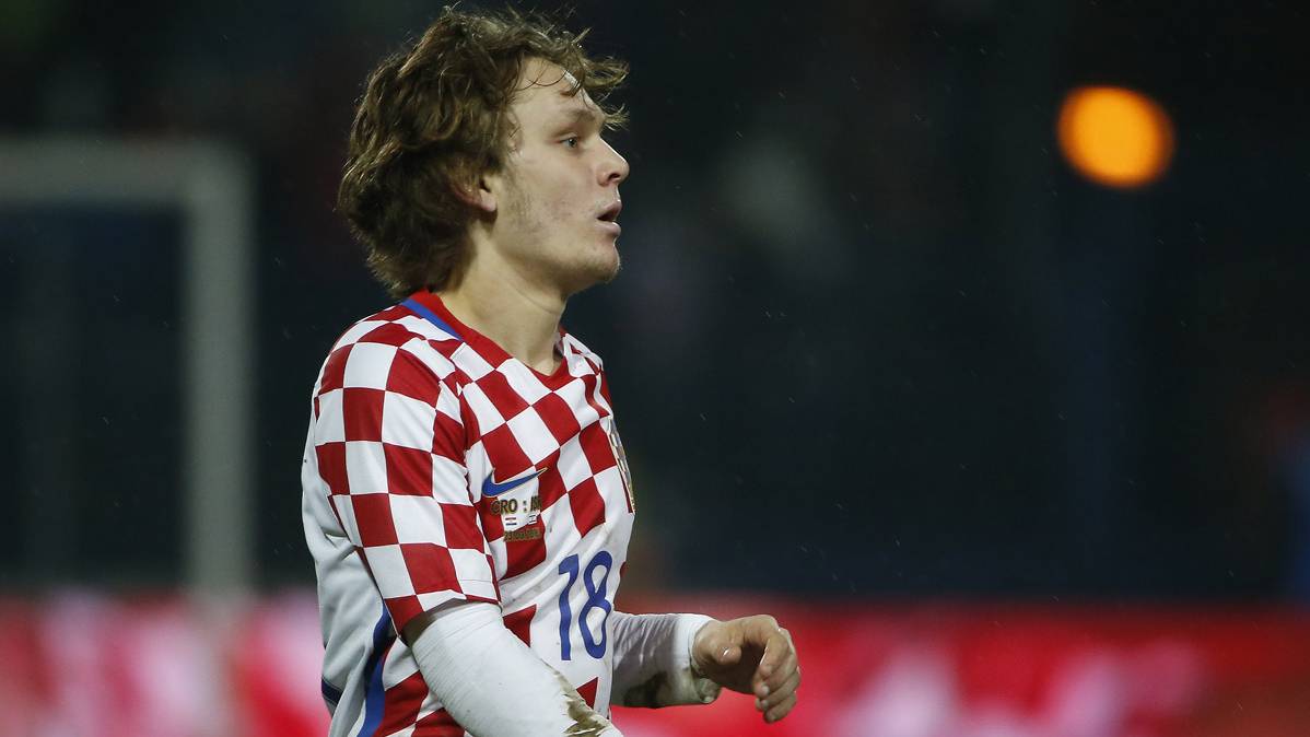 Alen Halilovic, en un partido con la selección de Croacia