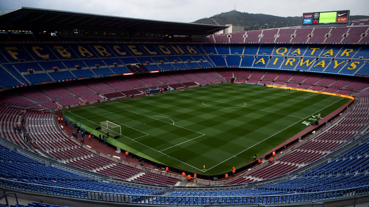 The Camp Nou, before a party of the Barça this season