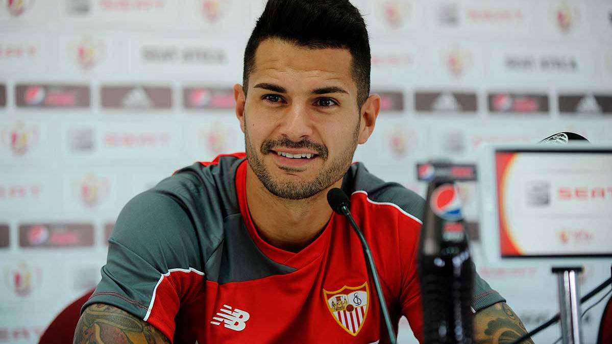 Vitolo, in the previous press conference to the final of Glass between Seville and Barça