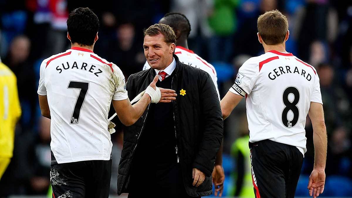 Brendan Rodgers with Luis Suárez in his time in the Liverpool