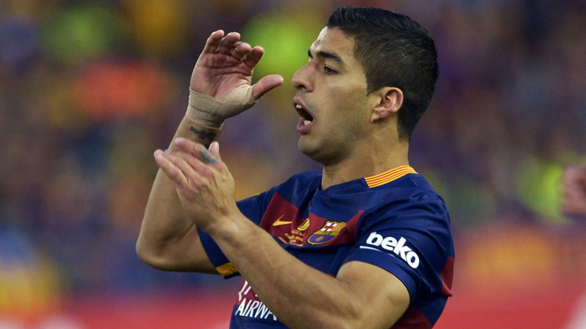 Luis Suárez, during the final of Glass of the King against the Seville