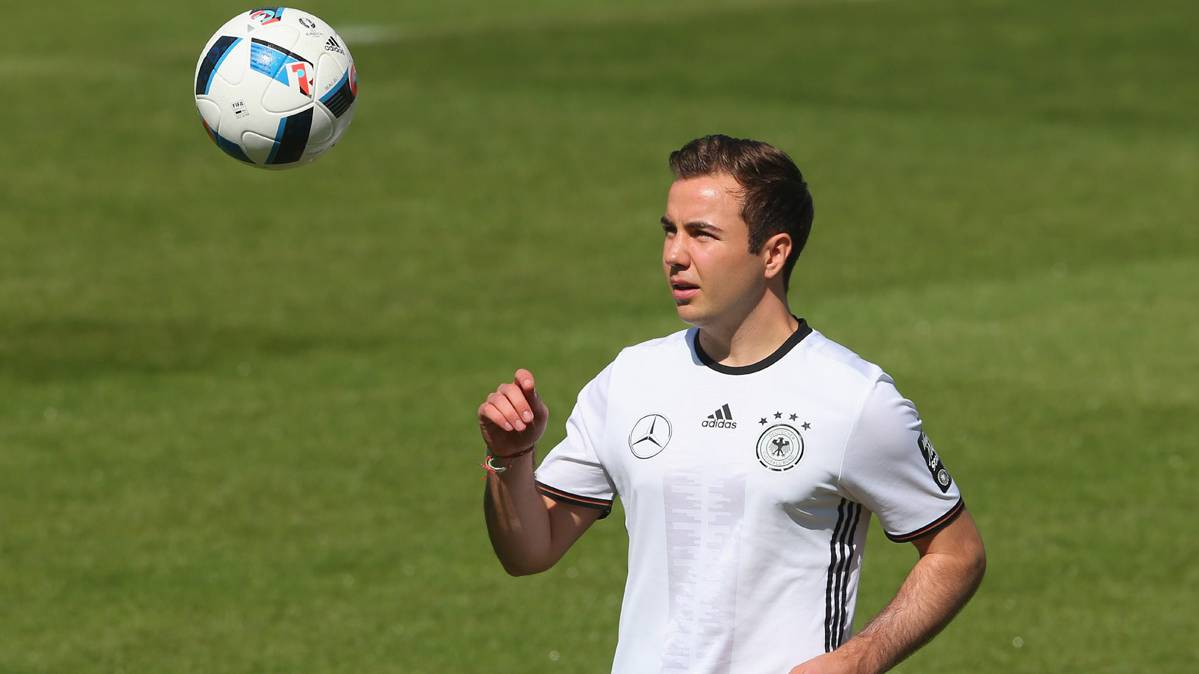 Mario Götze, during a training with the German selection