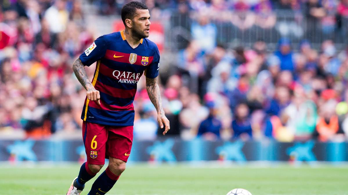 Dani Alves, during a party of this course in front of the Espanyol