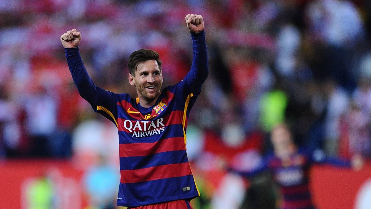 Leo Messi, celebrando un gol en la final de la Copa del Rey