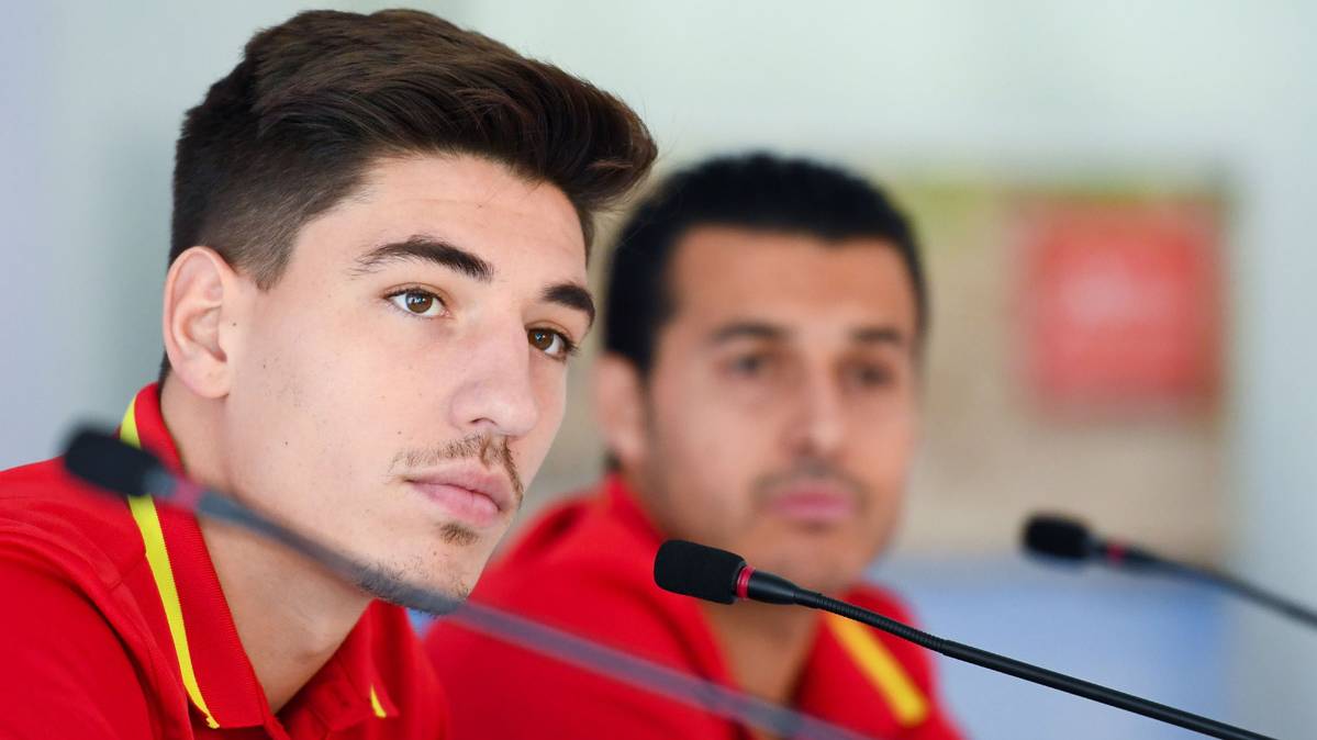 Héctor Bellerín, in press conference with the Spanish selection